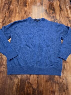 Fine Merino Wool Navy Blue Sweater Womens XL | Old Money Preppy Academia Style